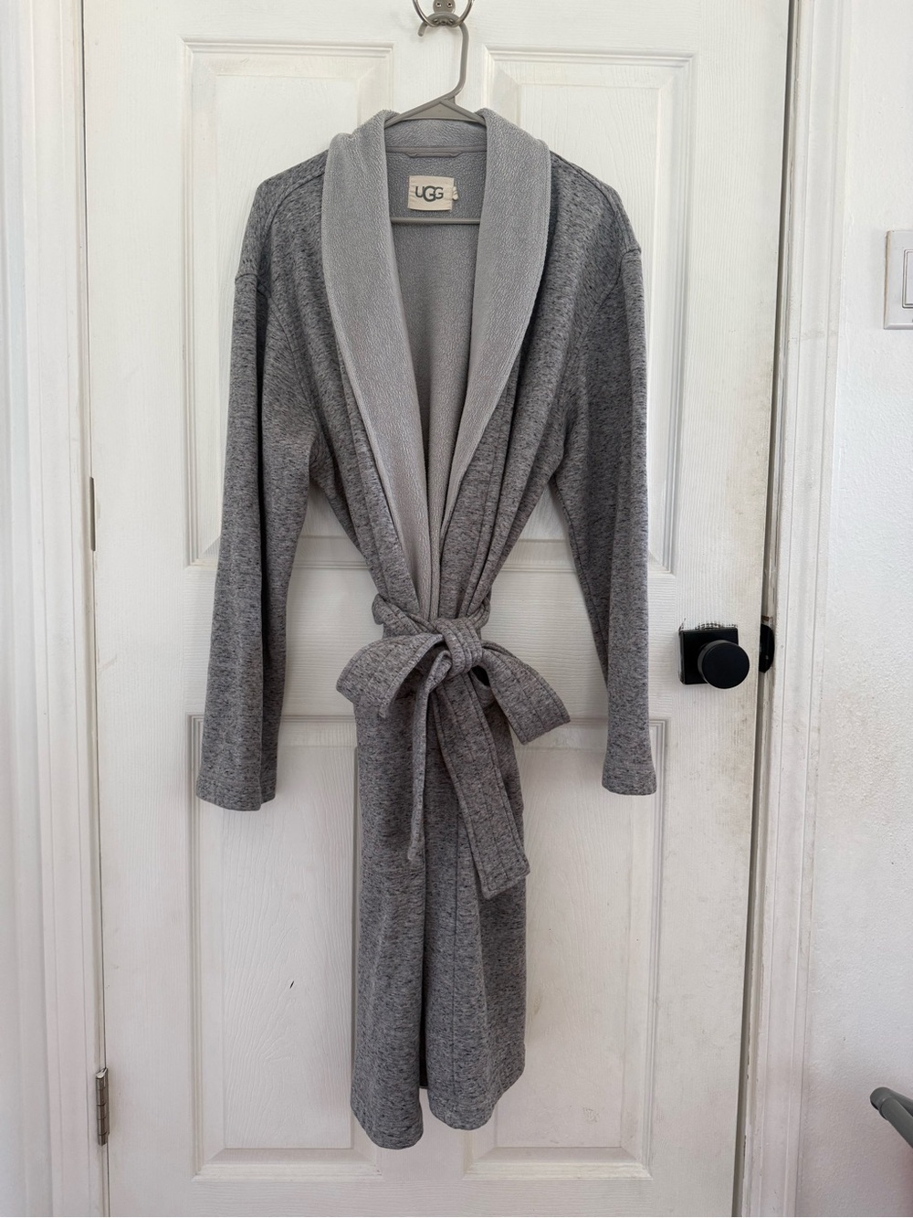 UGG Robinson Robe Gray Heather M/L Shawl Collar Fleece 1096932